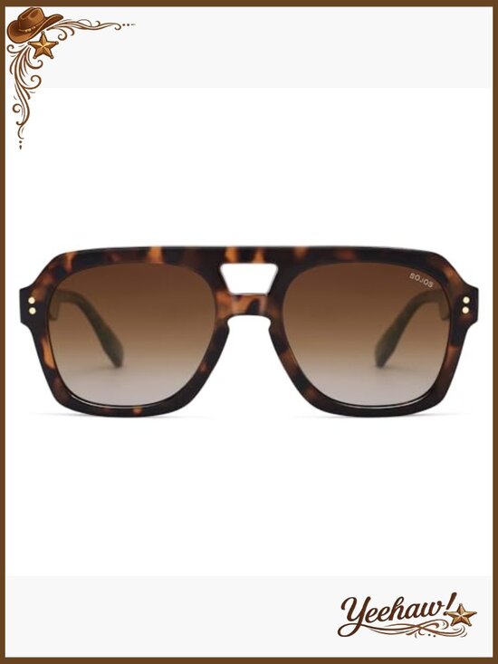 Retro Thick Polarized Square Pilot Aviator Shades UV400 main image 7